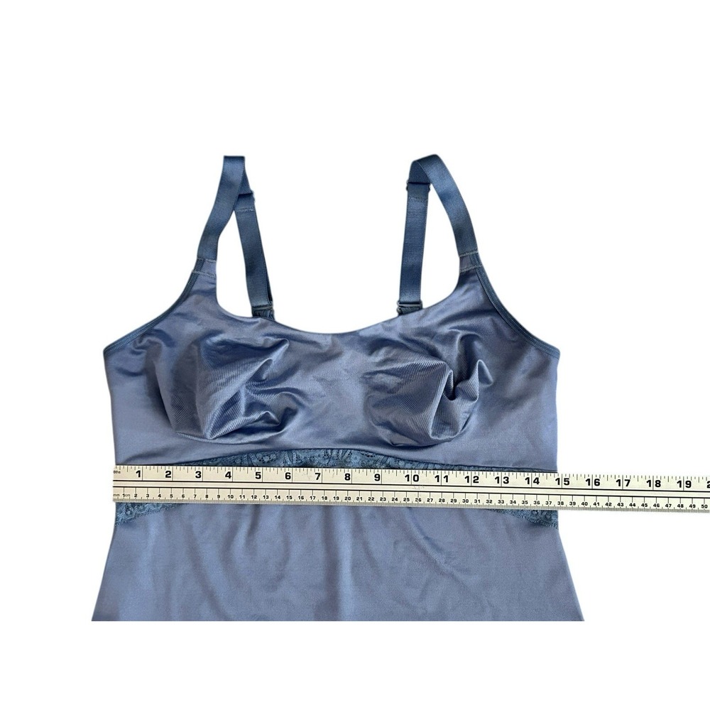 Ruby Ribbon Lace Cami Tank Top Size 40 Shaping Shapewear Tranquil Blue 3024 - Picture 4 of 8
